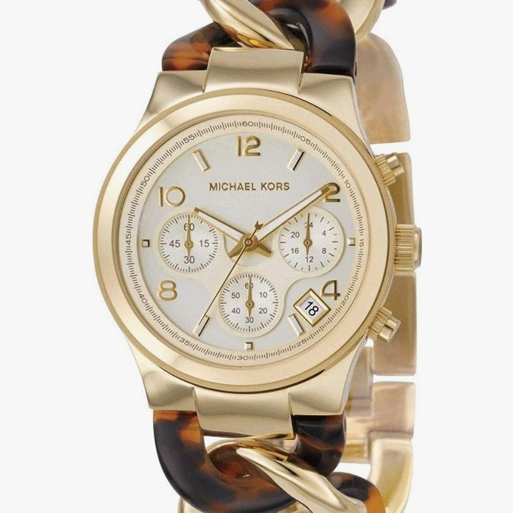 Michael Kors Collection Women's MK4222 Chain Watch Gold/Tortoise Watch